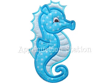 Seahorse Applique Machine Embroidery Design Pattern blue boy or girl nautical ocean fish baby animal beach Sea Horse INSTANT DOWNLOAD