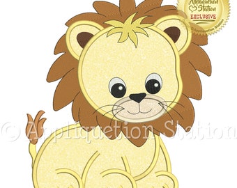 Applique Lion Machine Embroidery Design Zoo Pals Boy Girl Cute Safari animal baby INSTANT DOWNLOAD