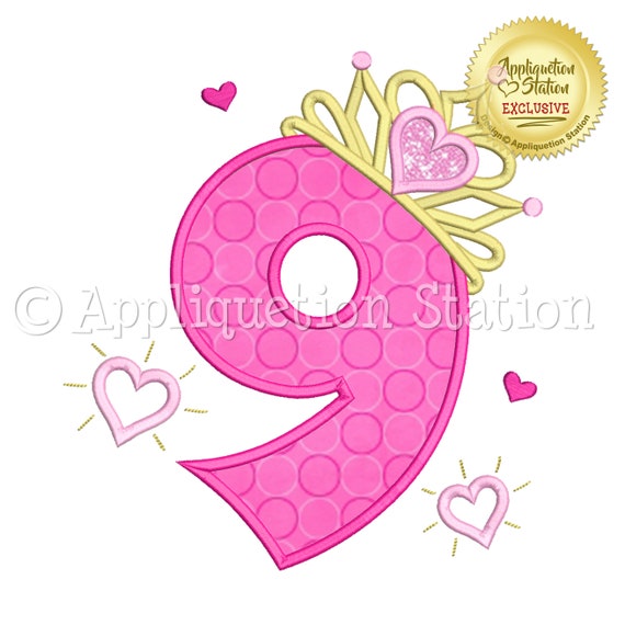 Princess Tiara #9 Applique Machine Embroidery Design Birthday 