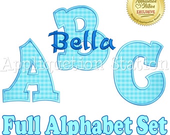 BX Applique Font Full Bubble Alphabet Set Machine Embroidery Design boy or girl INSTANT DOWNLOAD