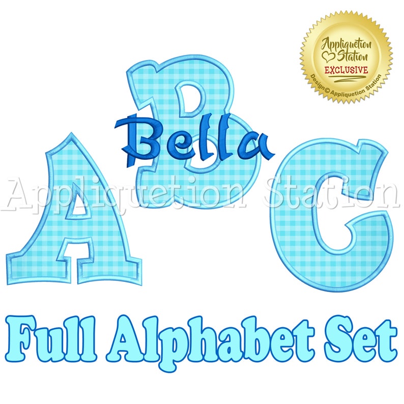 BX Applique Font Full Bubble Alphabet Set Machine Embroidery Design Boy ...