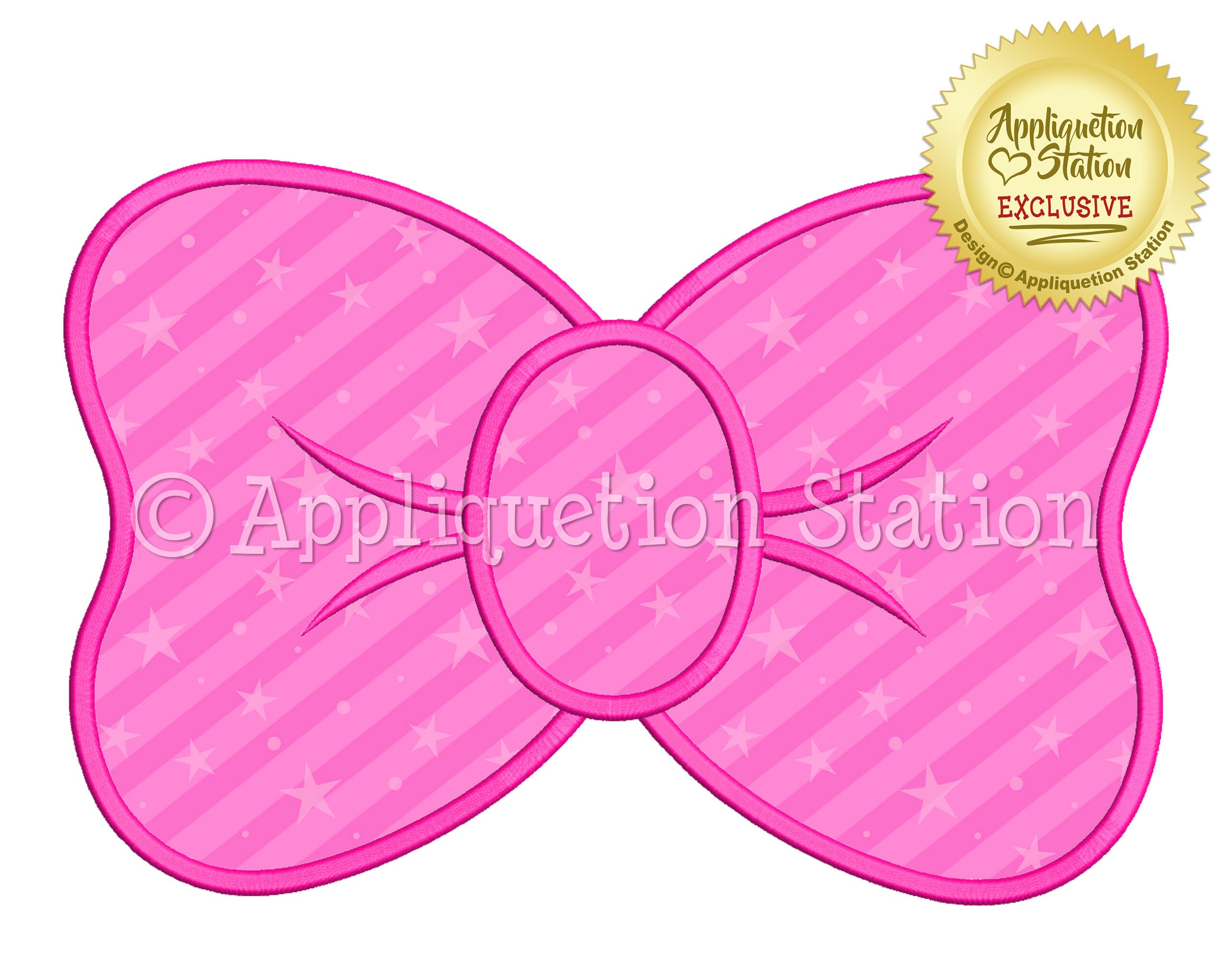 Bow Applique Machine Embroidery Design Hair Ribbon Bowtie Baby Etsy