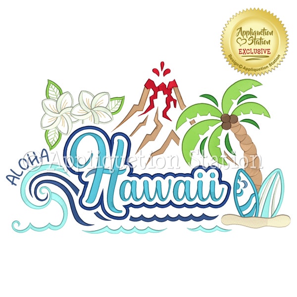 Hawaii Machine Embroidery Design Pattern Family Vacation shirt US State INSTANT DOWNLOAD