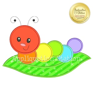 Cute Bugzee Rainbow Caterpillar Applique Machine Embroidery Design boy/girl baby insect bug worm  INSTANT DOWNLOAD