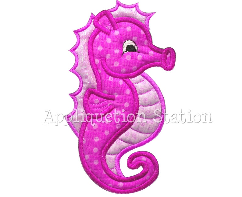 Seahorse Applique Machine Embroidery Design Pattern blue boy or girl nautical ocean fish baby animal beach Sea Horse INSTANT DOWNLOAD image 3