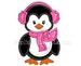 Cute Penguin Girl with Earmuffs Applique Machine Embroidery Design Christmas Holiday Winter INSTANT DOWNLOAD 