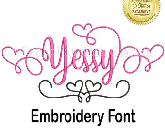 BX Font Yessy Machine Embroidery Design alphabet script cursive calligraphy lettering name monogram INSTANT DOWNLOAD