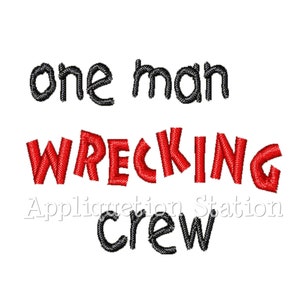 One Man Wrecking Crew crane construction truck tonka boy baby Applique Machine Embroidery Design Green INSTANT DOWNLOAD image 4