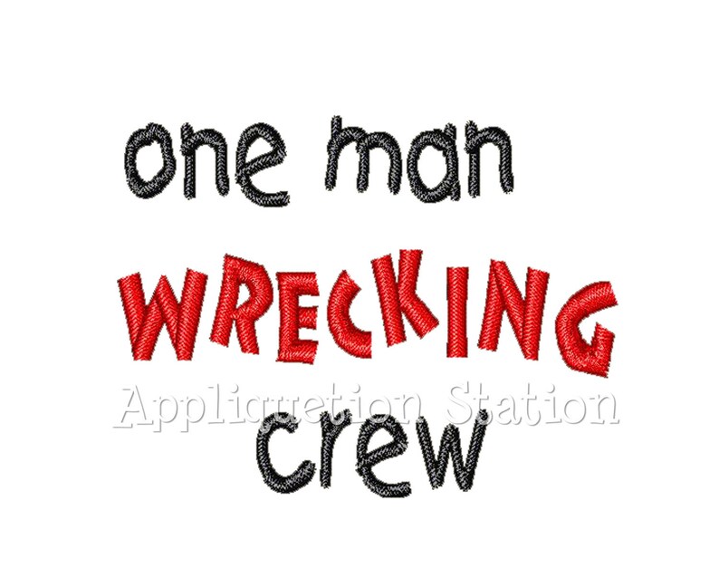 One Man Wrecking Crew crane construction truck tonka boy baby Applique Machine Embroidery Design Green INSTANT DOWNLOAD image 4