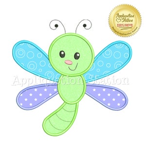 Cute Bugzee Dragonfly Applique Machine Embroidery Design boy/girl baby insect bug INSTANT DOWNLOAD