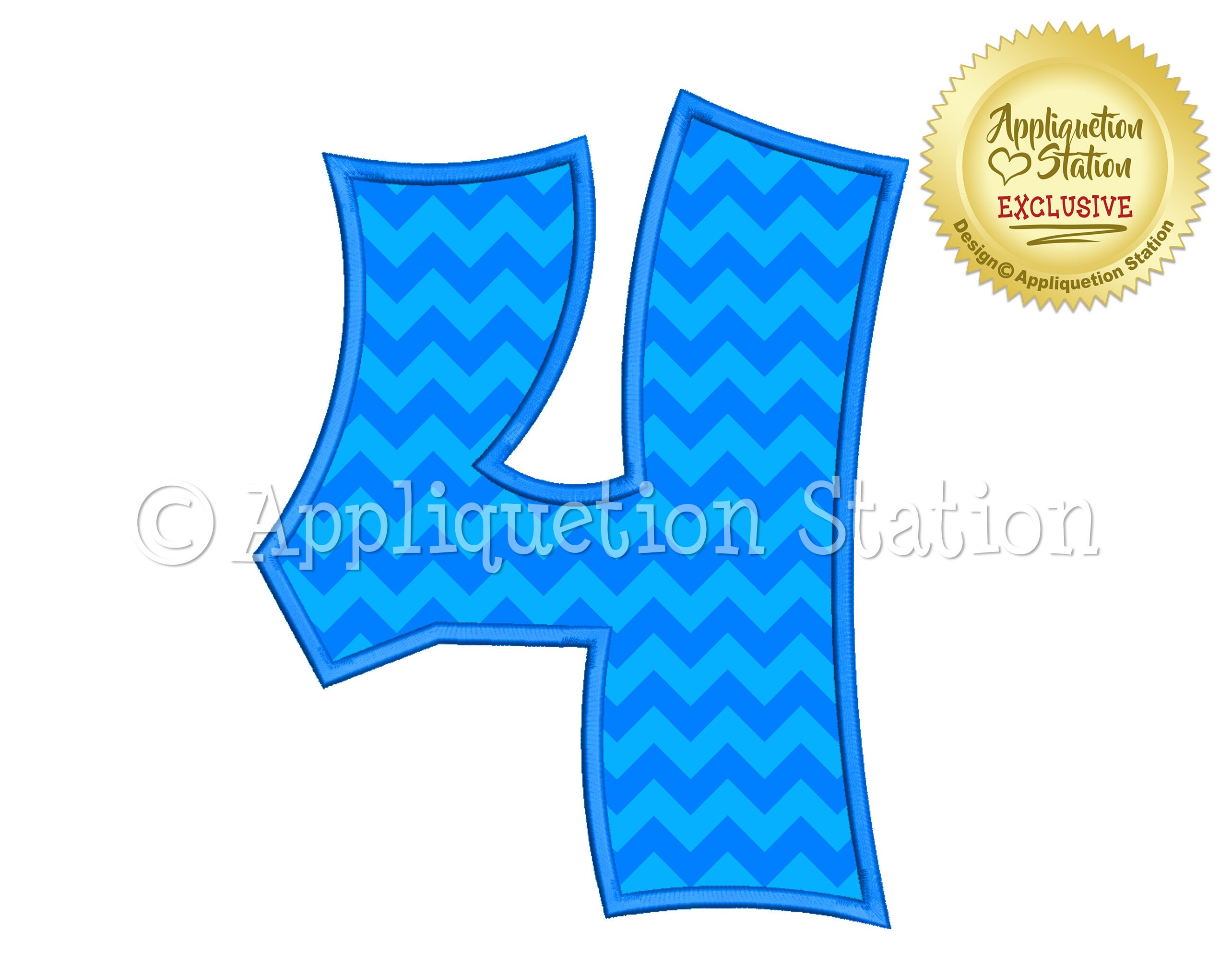 Bubble Number 4 Plain Birthday Applique Machine Embroidery | Etsy