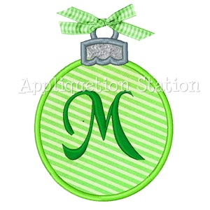 Christmas Ornament Round Applique Machine Embroidery Design Holiday INSTANT DOWNLOAD