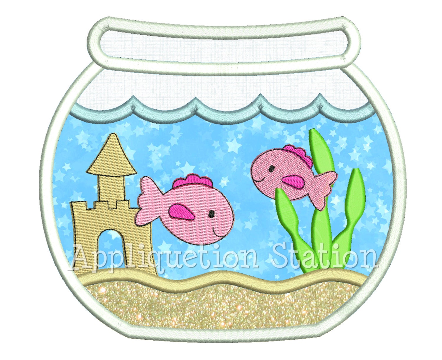 Fish Bowl Globe Applique Machine Embroidery Design goldfish | Etsy