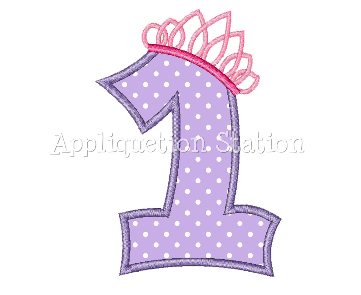 Number One Tiara Crown 1st Birthday Applique Machine | Etsy