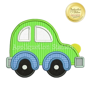 Hatchback Car Applique Machine Embroidery Design cute boy vehicle INSTANT DOWNLOAD