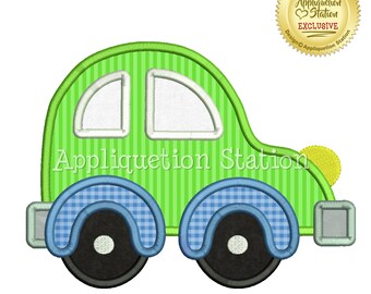 Hatchback Car Applique Machine Embroidery Design cute boy vehicle INSTANT DOWNLOAD