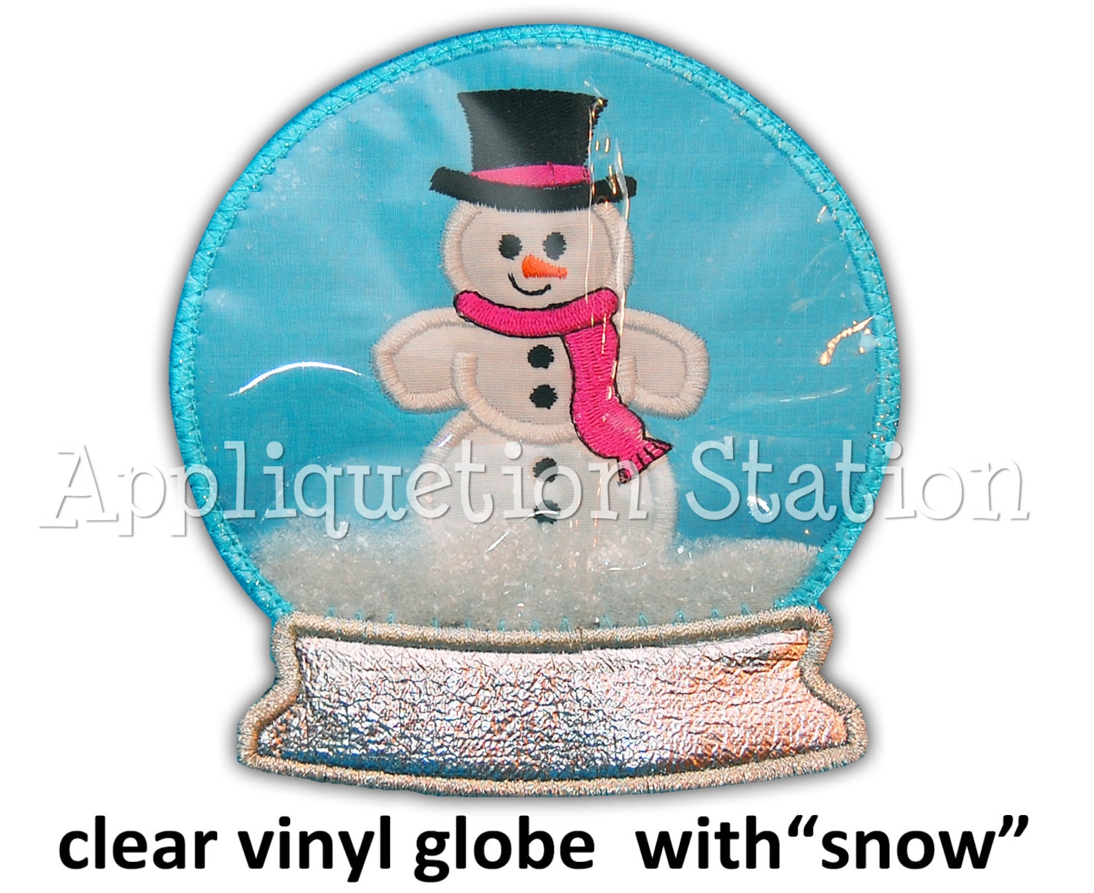 In the Hoop 3D VINYL Snow Globe Snowman Applique Machine Etsy