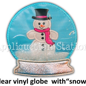 Dans le cerceau - boule à neige en vinyle 3D bonhomme de neige Applique motif de broderie Machine boule à neige téléchargement immédiat