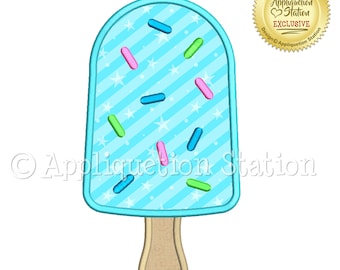 Popsicle with Sprinkles Applique Machine Embroidery Design summer plain ice cream  INSTANT DOWNLOAD