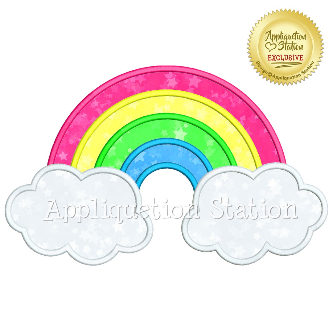 Rainbow Applique Machine Embroidery Design Boy/girl Baby INSTANT ...
