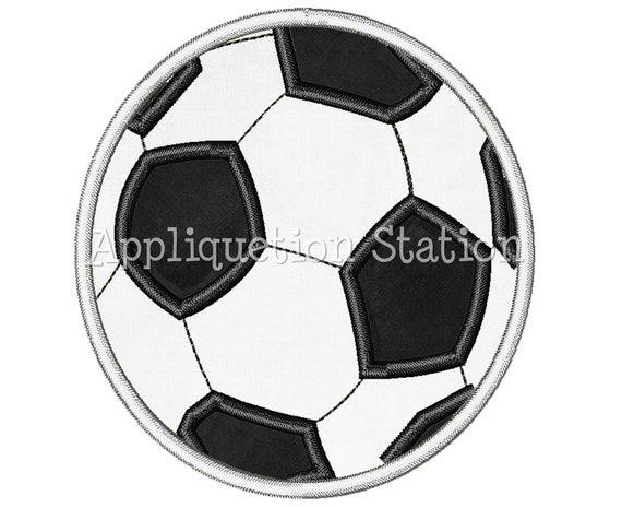 Soccer Ball Applique Machine Embroidery Design Boy Sports INSTANT