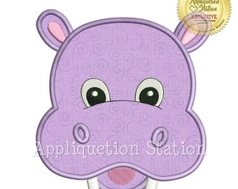 Dierentuin baby hoofd nijlpaard stoffen machine borduurwerk ontwerp jongen meisje schattig jungle safari dier INSTANT DOWNLOAD