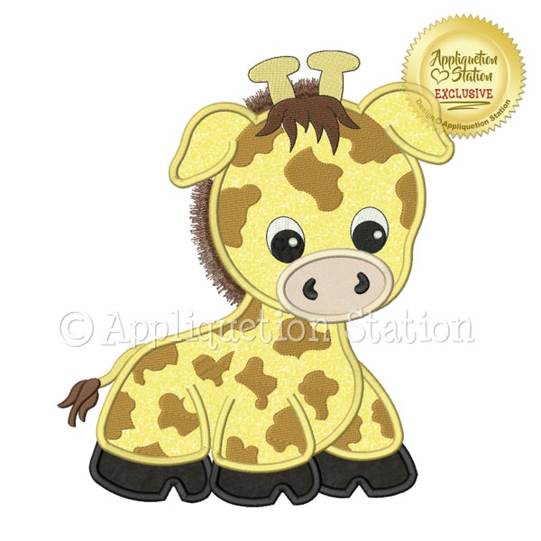 Applique Giraffe Machine Embroidery Design Zoo Pals Boy Girl Cute Safari animal baby INSTANT DOWNLOAD