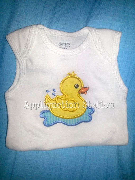 Applique Rubber Ducky Machine Embroidery Design Splashing Baby Boy