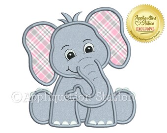 Applique Elephant Machine Embroidery Design Zoo Baby Jungle Boy Girl Cute Safari animal INSTANT DOWNLOAD