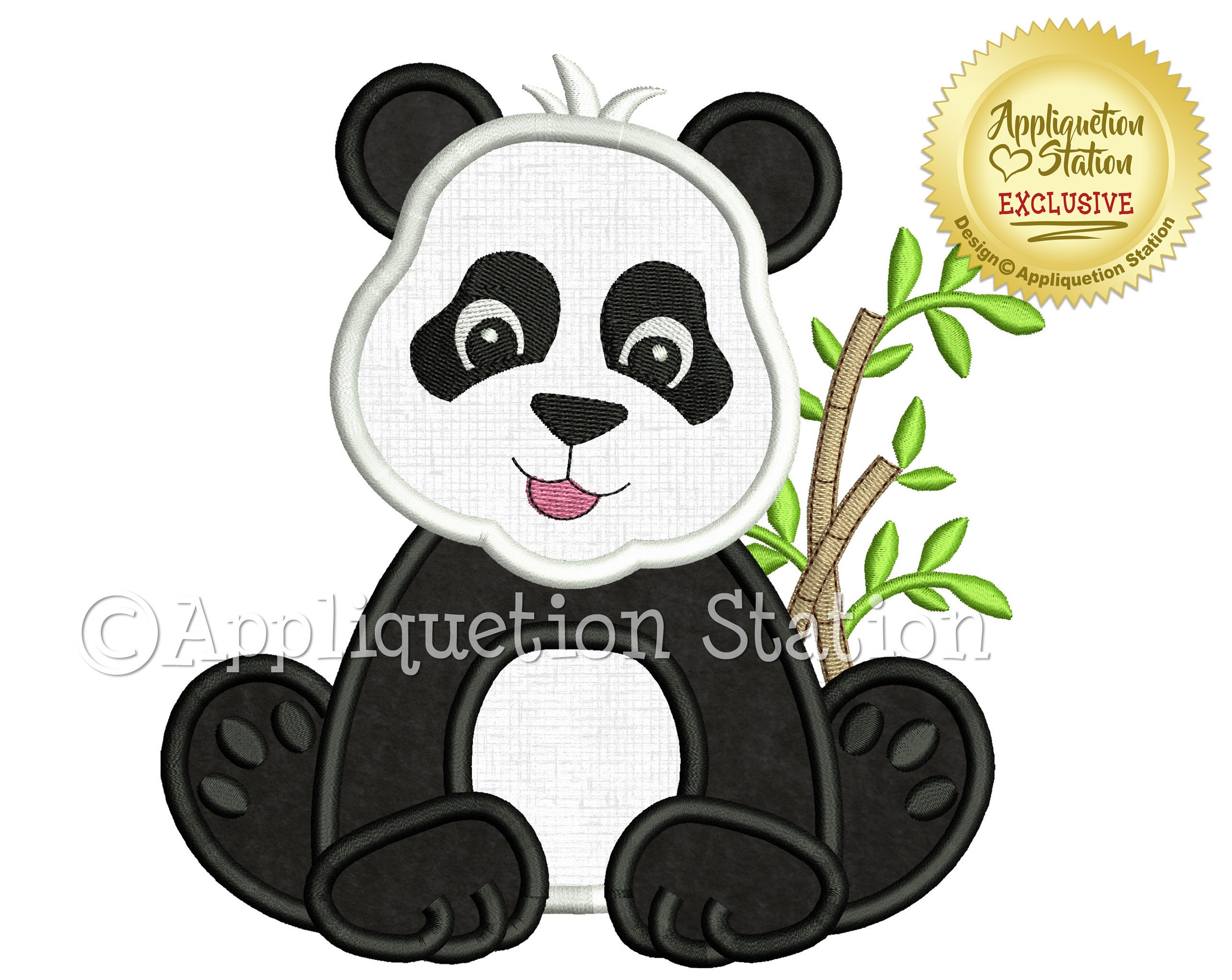 Zoo Baby Panda Bear Applique Machine Embroidery Design Jungle Boy Gir…