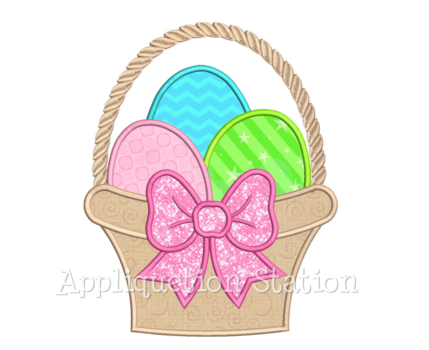 Easter Basket With Bow Applique Machine Embroidery Design Baby Spring ...