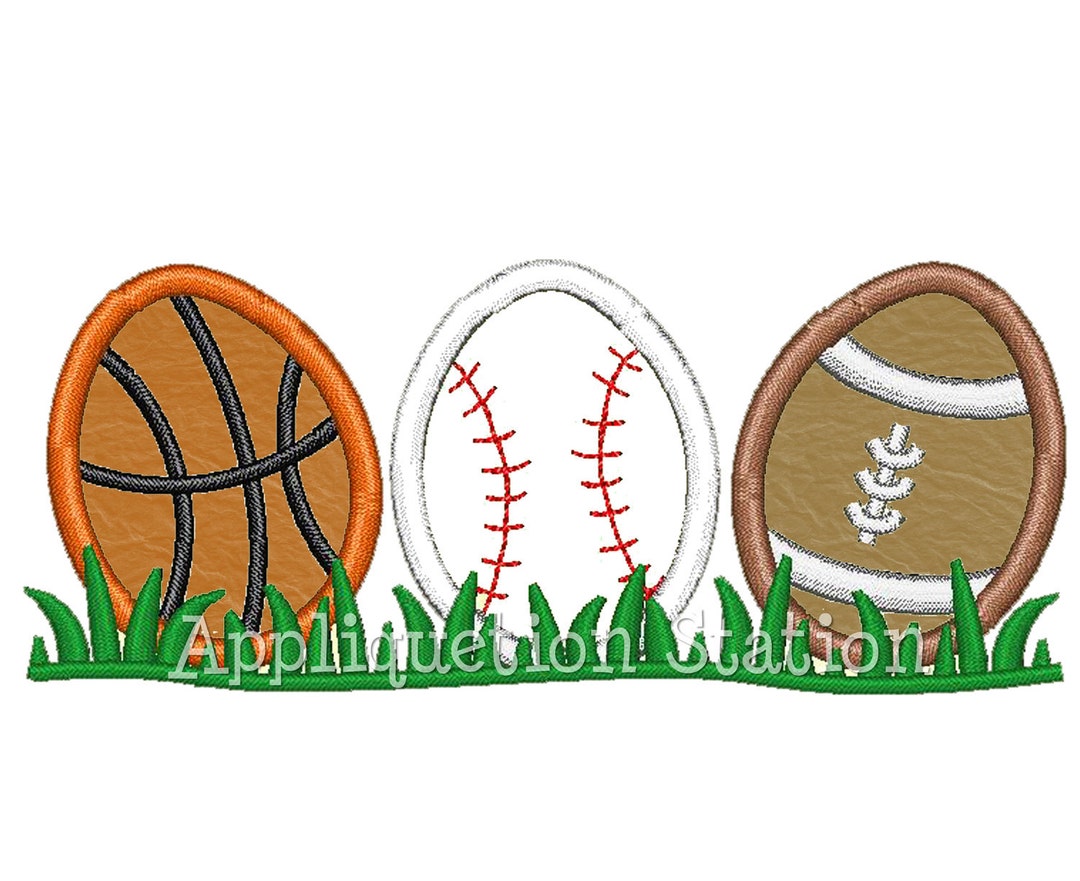 Easter Egg Sport Row Applique Machine Embroidery Design Pattern ...