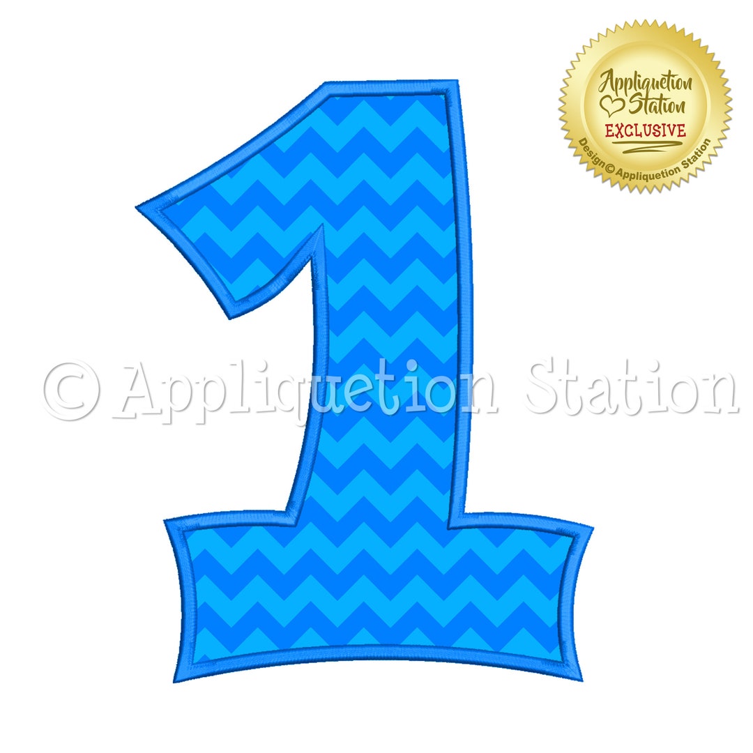 Number One Bubble Plain 1st Birthday Applique Machine Embroidery Design