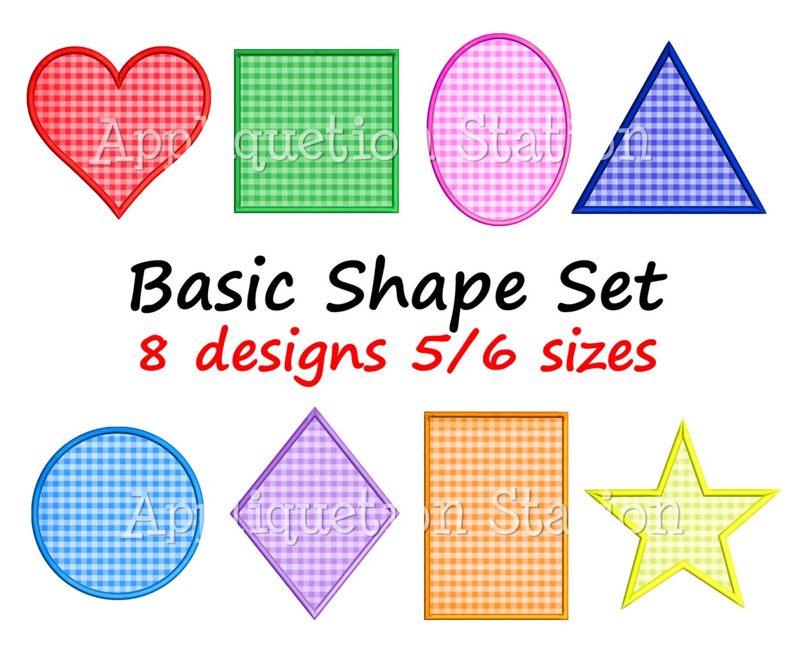 Basic Shape Set Applique Machine Embroidery Design Heart - Etsy