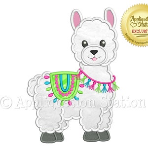 Applique Llama Machine Embroidery Design alpaca farm zoo Boy Girl Cute baby animal INSTANT DOWNLOAD