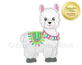 Applique Llama Machine Embroidery Design alpaca farm zoo Boy Girl Cute baby animal INSTANT DOWNLOAD