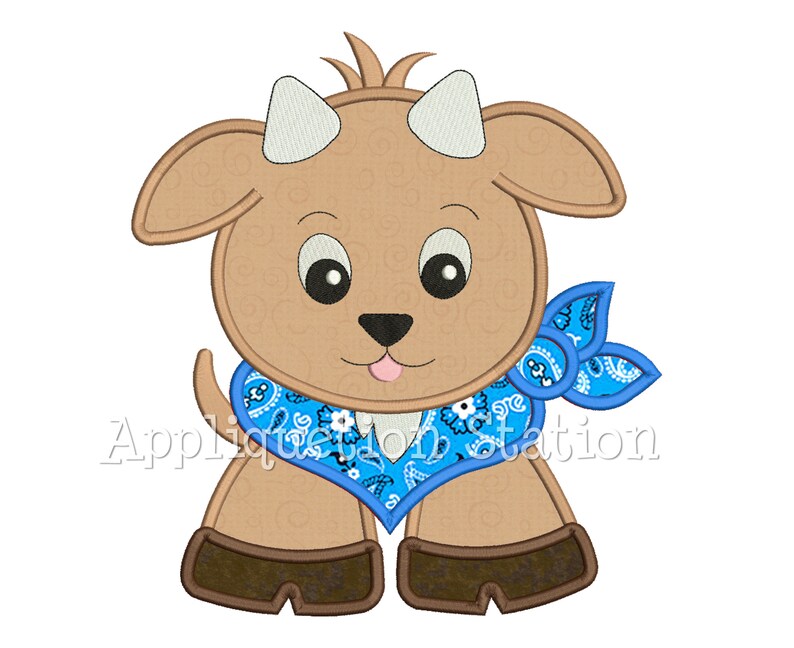 Bandana baby goat applique machine embroidery design farm  etsy Bandana baby goat applique machine embroidery design farm  etsy