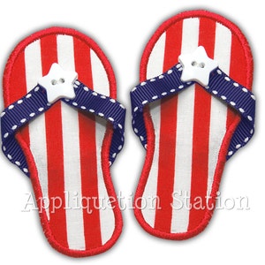 3d real ribbon In-the-Hoop Sandals flip flops Ribbon Patriotic Applique Machine Embroidery Design 4th of July summer INSTANT DOWNLOAD