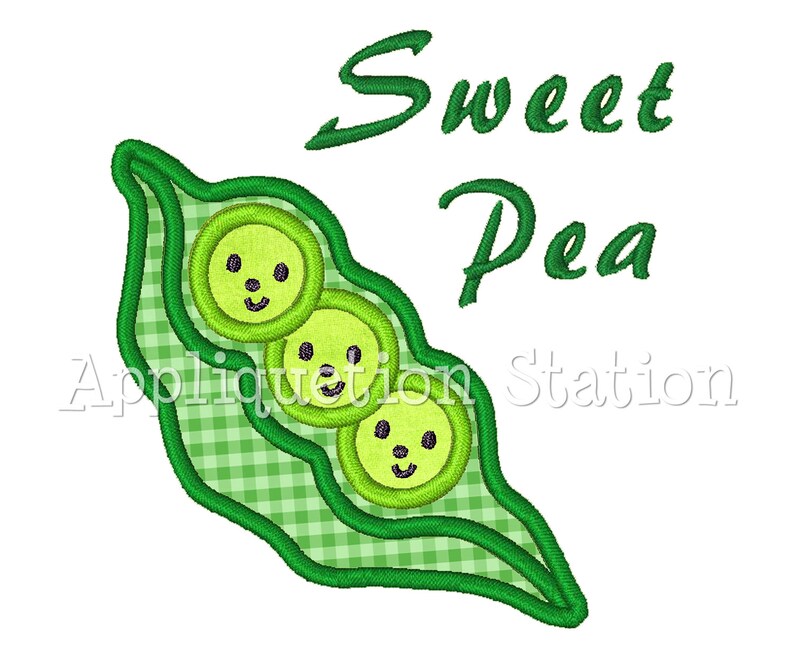 Baby Peas in a Pod Sweet Pea Applique Machine Embroidery Etsy