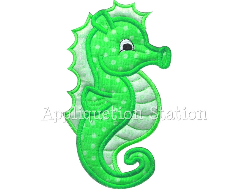 Seahorse Applique Machine Embroidery Design Pattern blue boy or girl nautical ocean fish baby animal beach Sea Horse INSTANT DOWNLOAD image 2