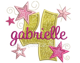 Star Number Four 4th Birthday Applique Machine Embroidery Design 4 Fourth INSTANT DOWNLOAD