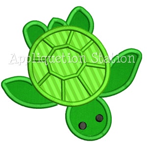 Green Sea Turtle Applique Machine Embroidery Design Boys Girls Baby Ocean Sea Creatures Beach INSTANT DOWNLOAD