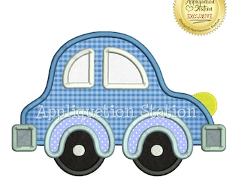 Car Applique Machine Embroidery Design cute blue boy vehicle bug INSTANT DOWNLOAD