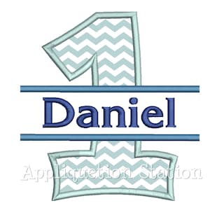Number One Split Design 1st Birthday Applique Machine Embroidery Design first INSTANT DOWNLOAD