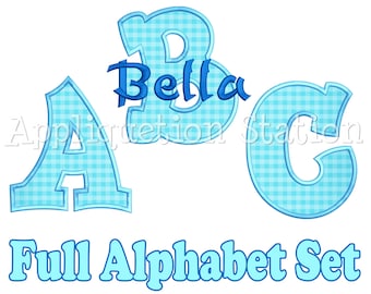 Full Bubble Alphabet Set Applique Machine Embroidery Design boy or girl INSTANT DOWNLOAD