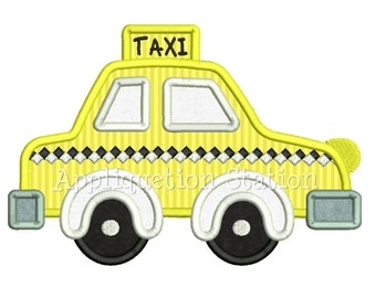 Cute Taxi Applique Machine Embroidery Design boy vehicle car INSTANT DOWNLOAD