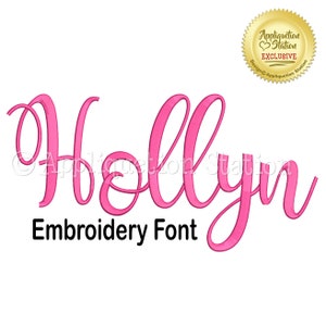BX Machine Embroidery Font Hollyn alphabet Design script cursive calligraphy lettering name monogram INSTANT DOWNLOAD