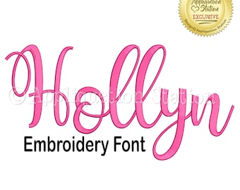 BX Machine Embroidery Font Hollyn alphabet Design script cursive calligraphy lettering name monogram INSTANT DOWNLOAD