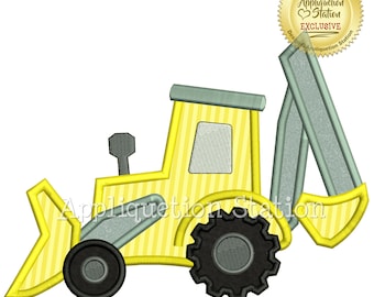 Tractor Bulldozer Backhoe Boy Applique Machine Embroidery Design farm vehicle INSTANT DOWNLOAD