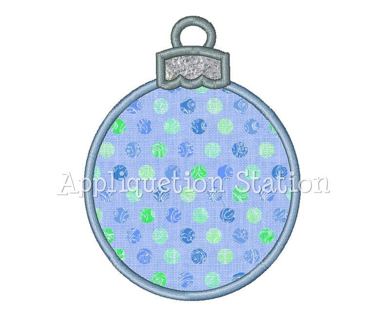 Christmas Ornament Round Applique Machine Embroidery Design Etsy
